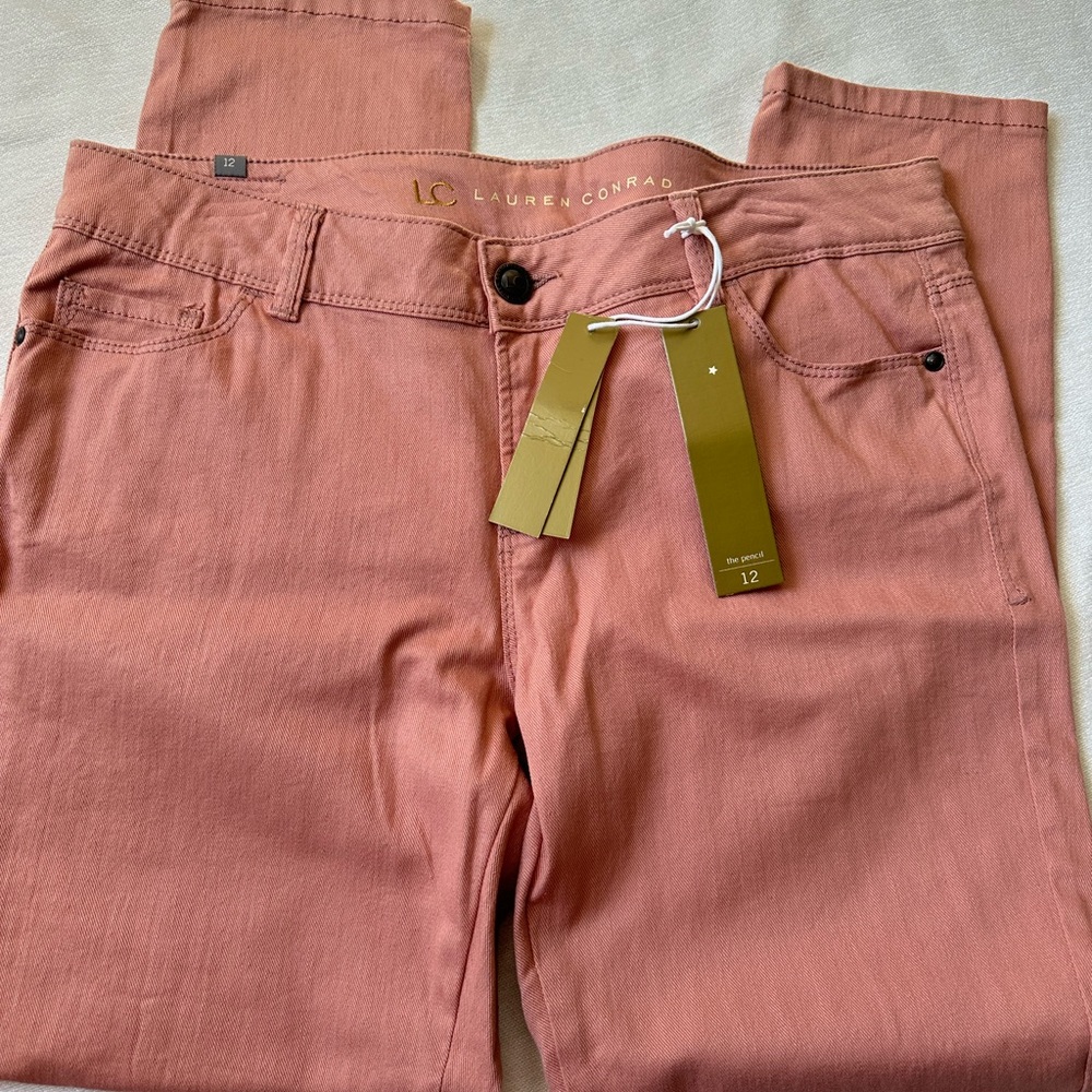 LC Lauren Conrad Women's High Rise Jeans in Soft Pink